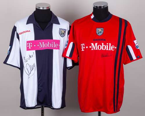 Curtis Davies blue and white No.19 West Bromwich Albion autographed short-sleeved shirt