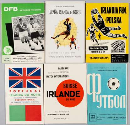 Northern Ireland away football programmes, 1950s onwards, 
 including v Portugal W/C 16th January 1957; v Spain 15th October 1958; v Germany 10th May 