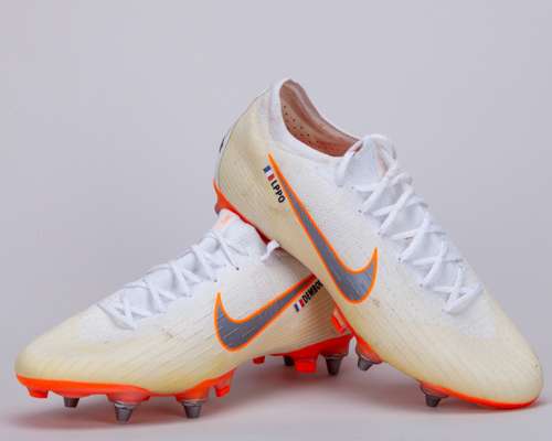 Ousmane Dembele white and orange Nike Vapor 360 worn football boots, October 2018