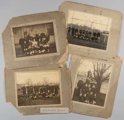 Collection of four matted photographs of Wanderers Rugby Club, Halifax, Nova Scotia,
 comprising 1898 team photograph with legend, winners of Halifax 