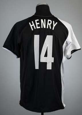 Thierry Henry black and white Arsenal Anti-Racism no.14 jersey, season 2004-05,
 Nike, short-sleeved with No sleeve badges, printed club crest, revers