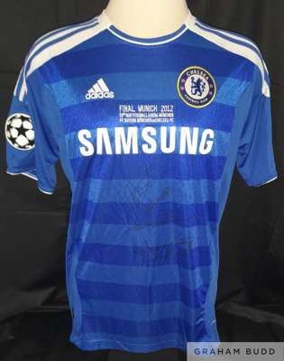 Chelsea 2012 Champions League winners embroidered & signed shirt by captain John Terry, Frank Lampard,
 and winning penalty taker in the shoot out Did