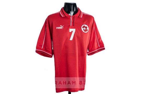 David Sesa red Switzerland No.7 home jersey