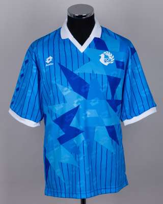 Blue and white No.2 Cyprus short-sleeved shirt, c.1991