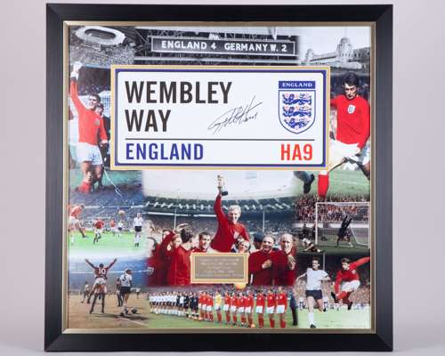 Two Wembley Way World Cup Hat-Trick Hero autographed by Geoff Hurst prints