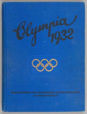 Olympic Games 1932 Los Angeles German book with complete set of stickers issued by Reemtsma Cigarettenfabriken,
 142-pages to celebrate the summer gam