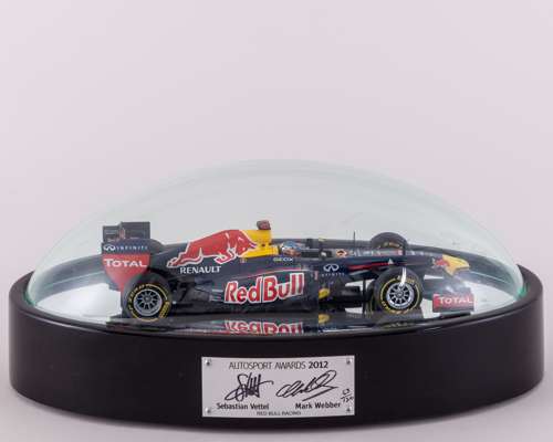Sebastian Vettel & Mark Webber Signed 2012 Autosport Awards Limited Edition Display