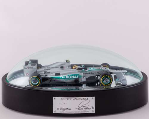Stirling Moss & Lewis Hamilton Signed 2013 Autosport Awards Limited Edition Display