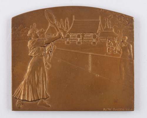 Rene-Adrien Baudichon, a French bronze tennis plaque