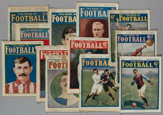 The 'Book of Football' in 12 weekly parts as individual magazines, 
 all complete with full colour covers of players, some portrait, some action, publ