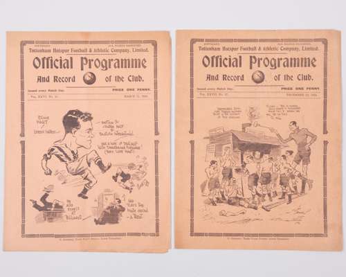 Two Tottenham Hotspur v. Leeds United match programmes, 1934