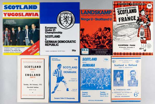Collection of minor Scottish internationals home and away programmes, 1955 onwards, 
 including U-23s (18) v Holland at Tynecastle 23rd October 1957; 