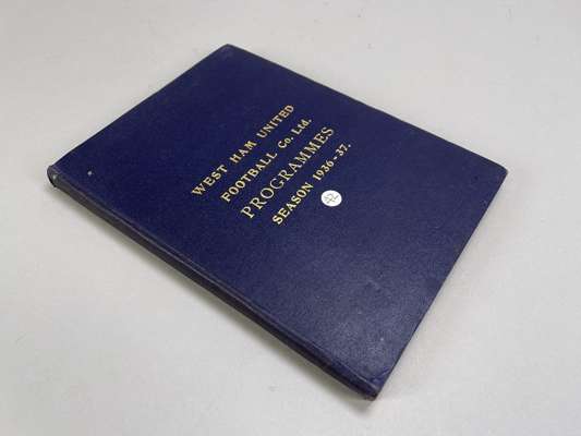 Bound volume of West Ham United home match programmes, 1936-37 
 from Reds v. Blues, 15th August 1936 to Walthamstow Avenue v. Haynes, London Senior C