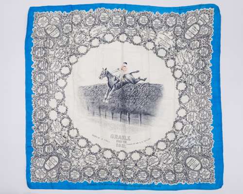 Ladies silk scarf commemorating the 1931 Grand National winner Grakle