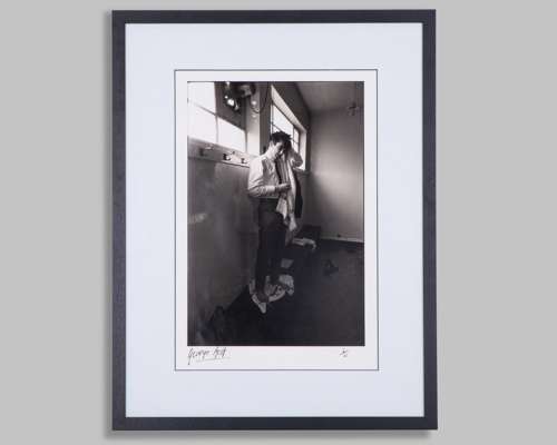 George Best autographed limited edition black and white photograph by Bob Thomas