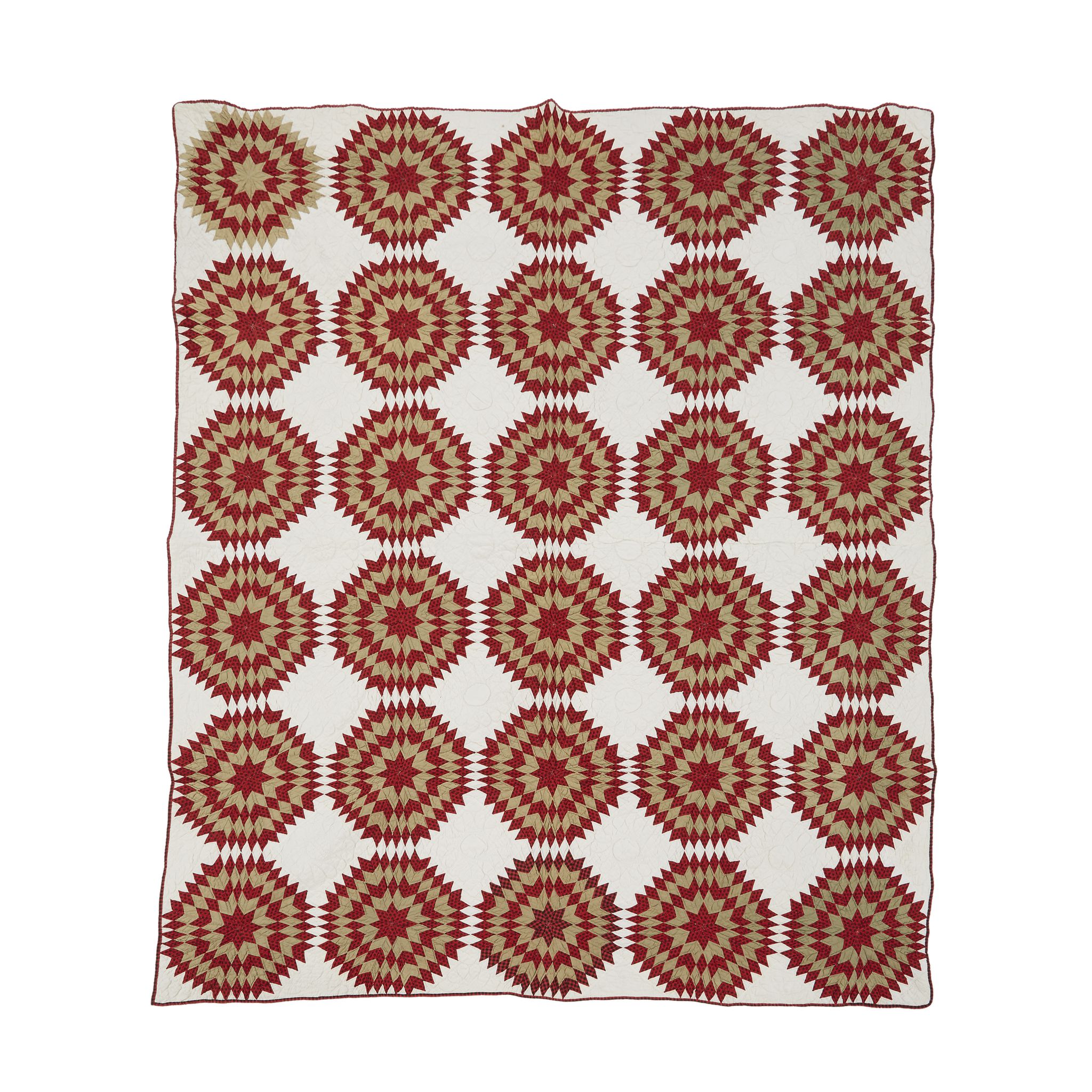 Past auction Pieced "Sunburst" patterned quilt Rachel Blackmore McLin