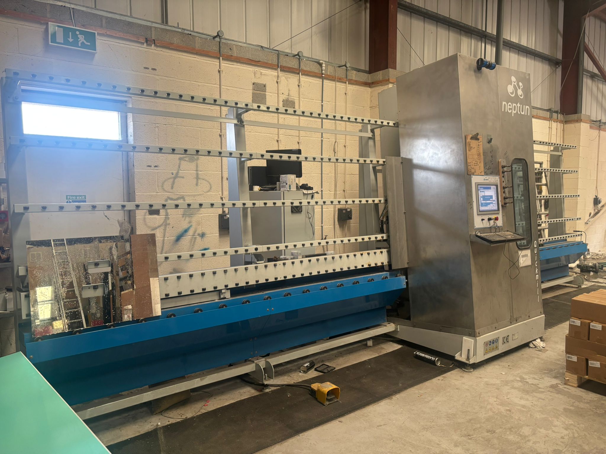 2015 Neptun Quickmill 6 Axis Glass CNC Machining Centre on behalf of Yorkshire-Based Glazier, due to Fleet Renewal