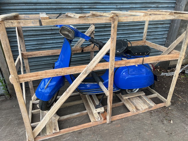 Home & Garden Decorations to include 1970s Vespa, Army Jeep Bar, Kids Ride on Forktrucks, Wooden Childs Farmyard & More | Shipping Available