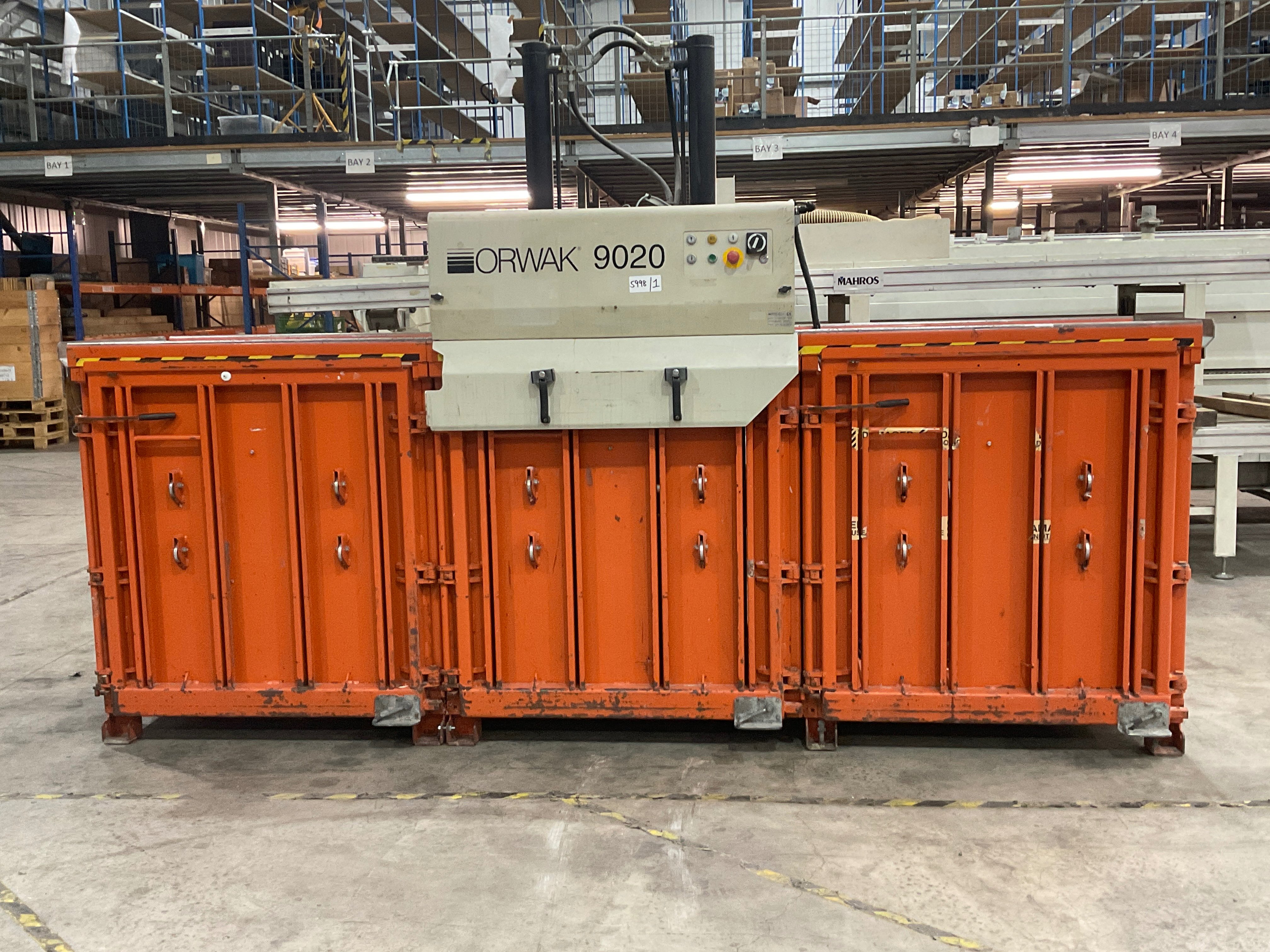Orwak 9020 3-Chamber Vertical Baler 415v, due to Contract Completion | Subject to Vendor Approval