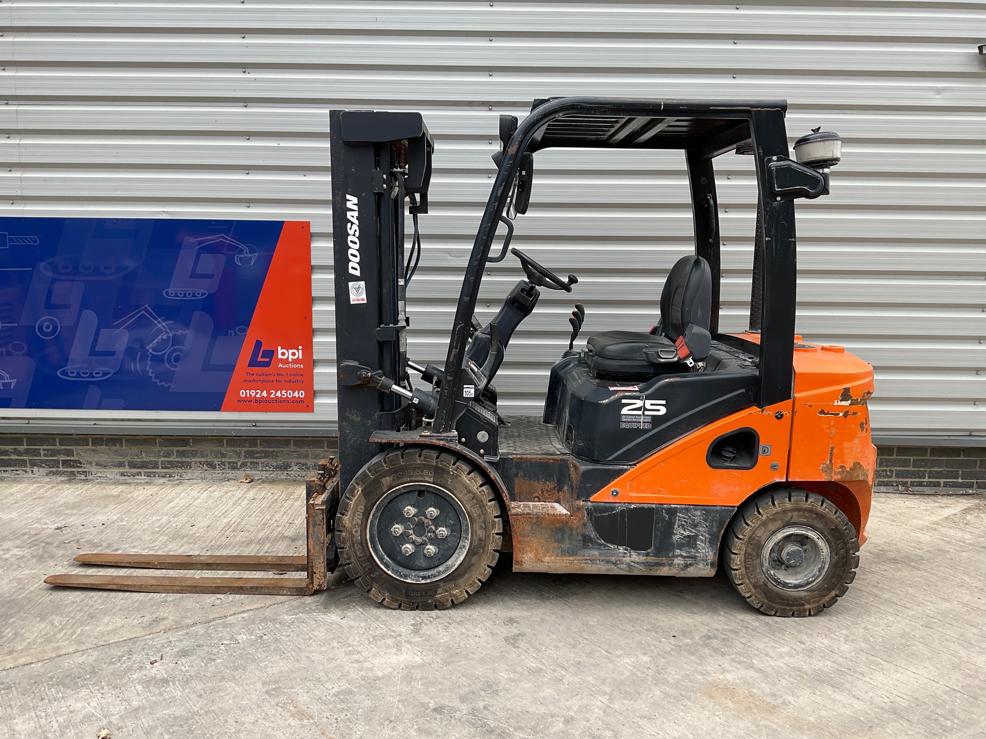 2019 Doosan D25S-7 2500Kg Diesel Forklift direct from Finance Company | All bids subject to vendor approval