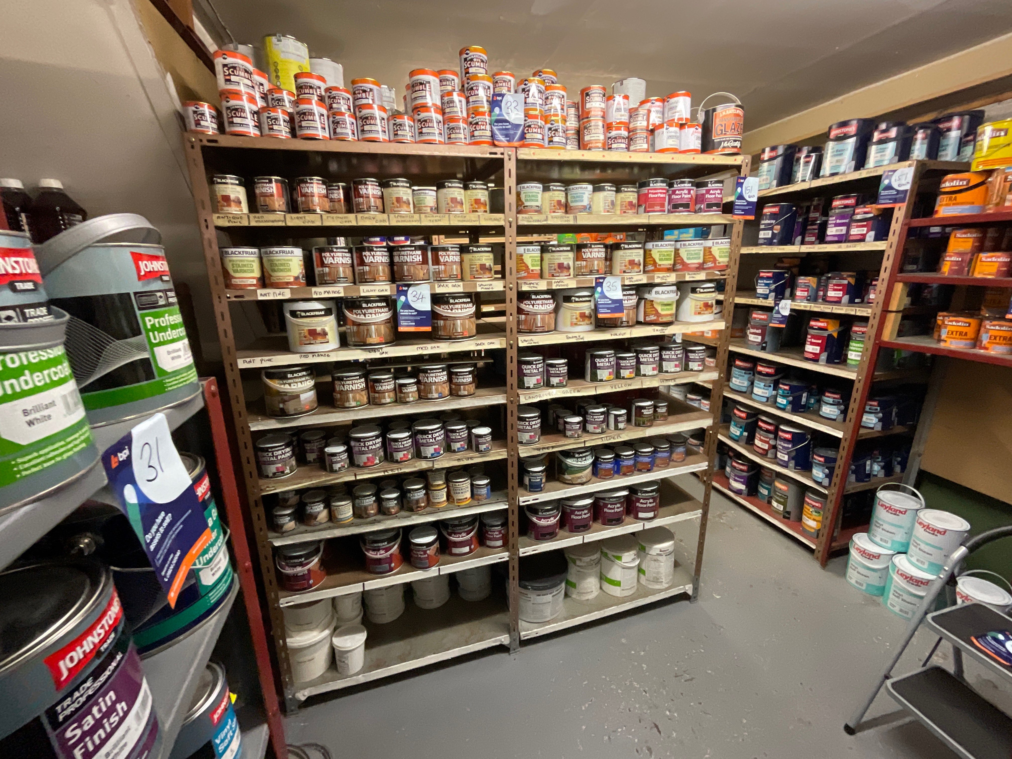 Entire Contents of Paint Store to include Forklift Truck, Commercial Paint Mixer, Paint, Adhesive, Varnish & Remover Stocks, Consumables & more on behalf of the Liquidator of A.D. Fergusson & Co Limited | Subject to Vendor Approval