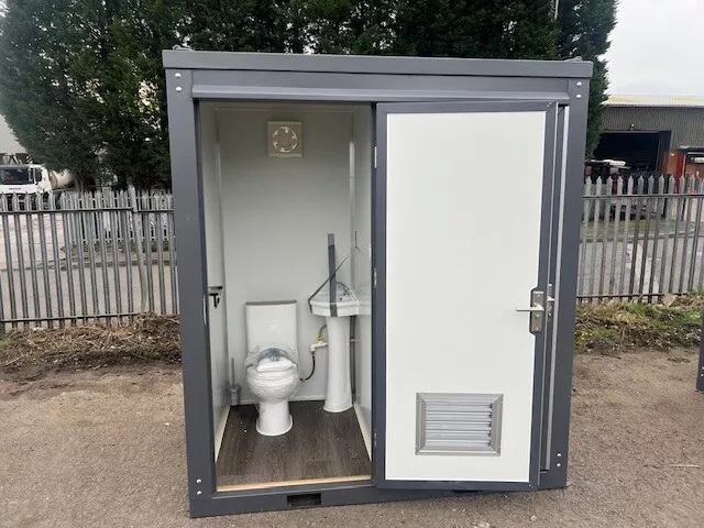 Unused Bastone Disabled Toilets, Double Showers, Toilet & Showers, Unused High Cube Container, BBQ Houses & Electric Sliding Gates, due to Stock Clearance | Subject to Vendor Approval