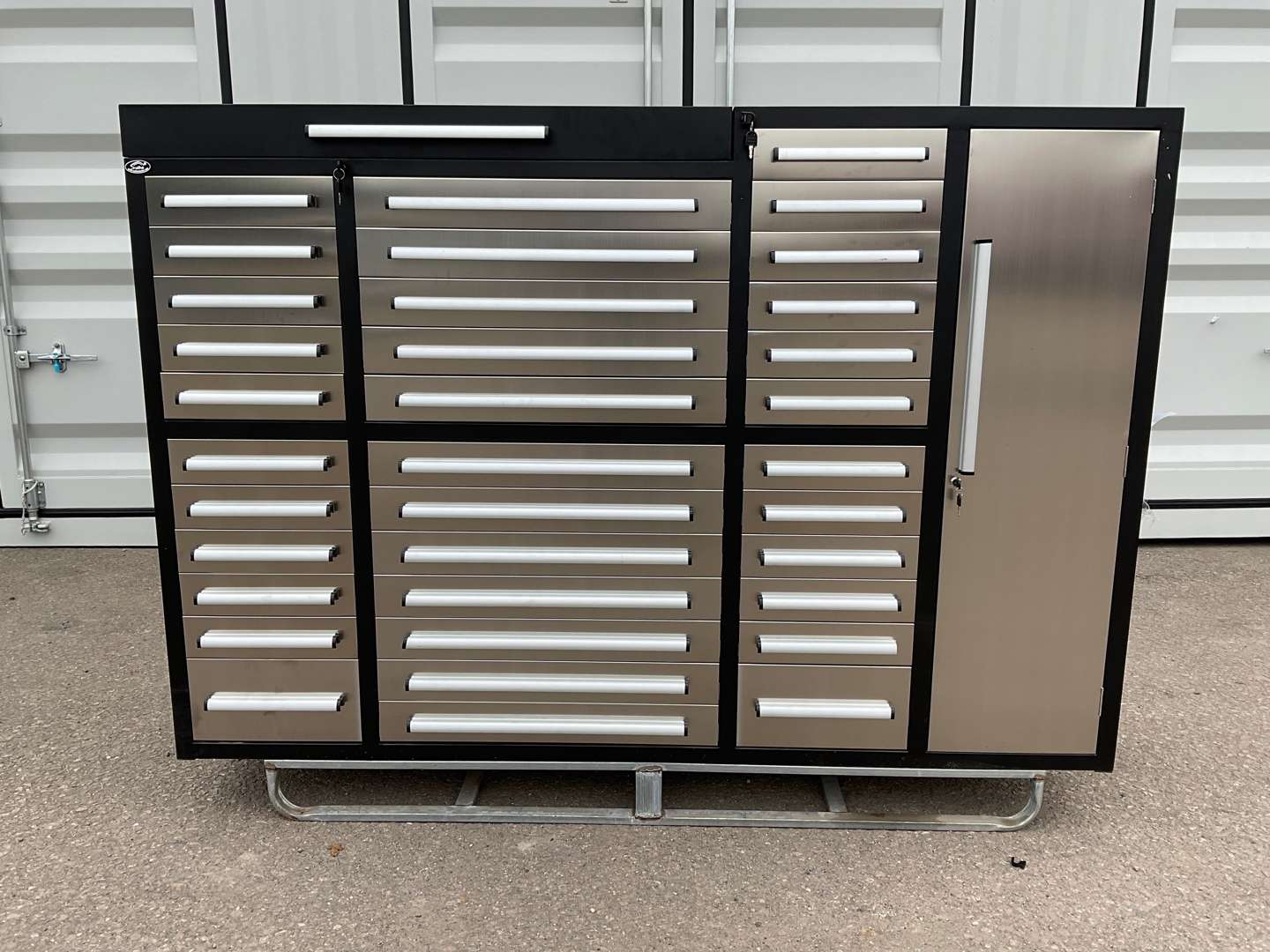 10ft & 7ft Metal & Steel Workbenches with Drawers & Cabinets, due to Stock Clearance | All Winning Bids are Subject to Vendor Approval